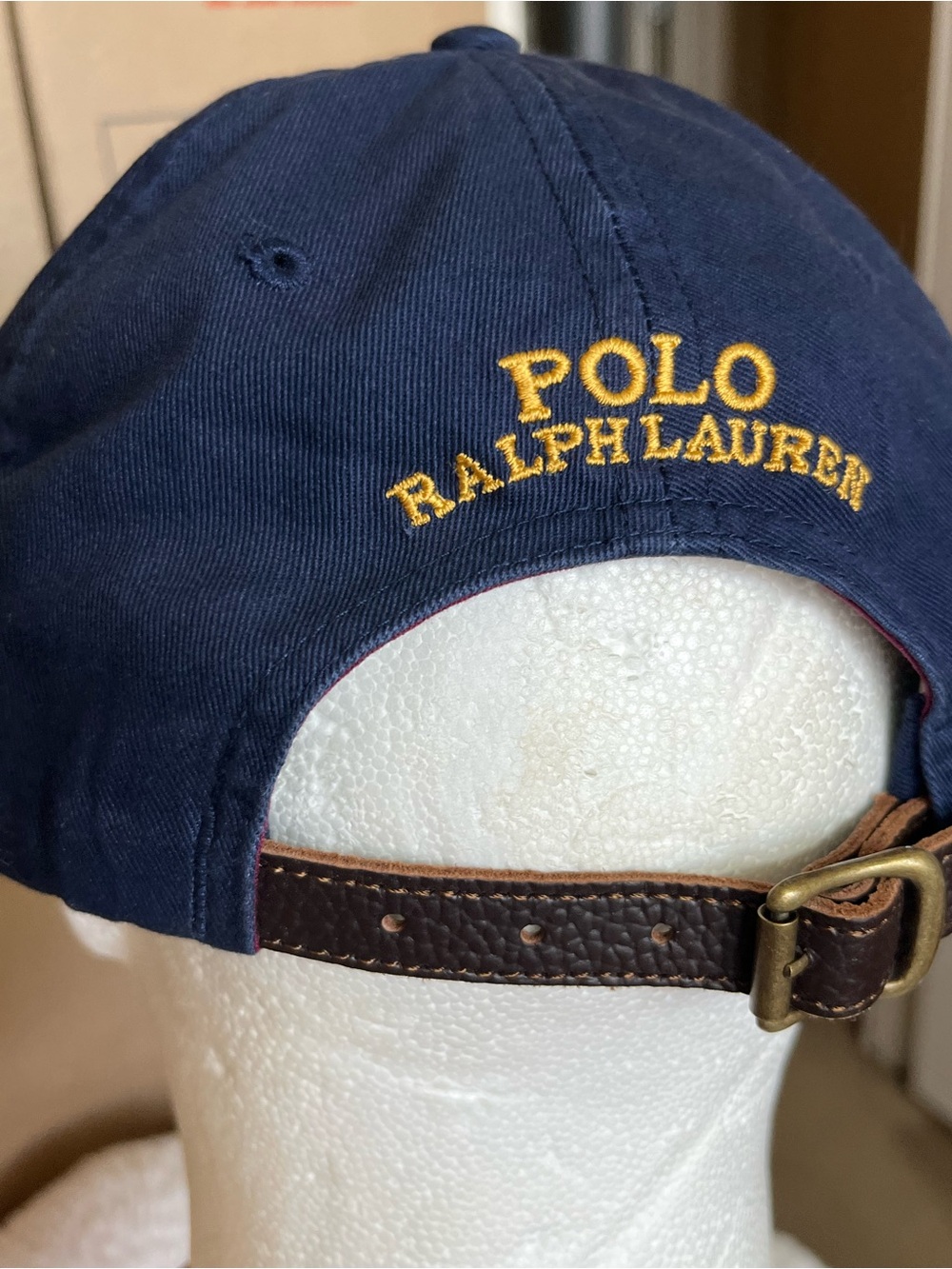 Polo by Ralph Lauren Navy Baseball Cap with Gold Crest Embroidery - Picture 14 of 14